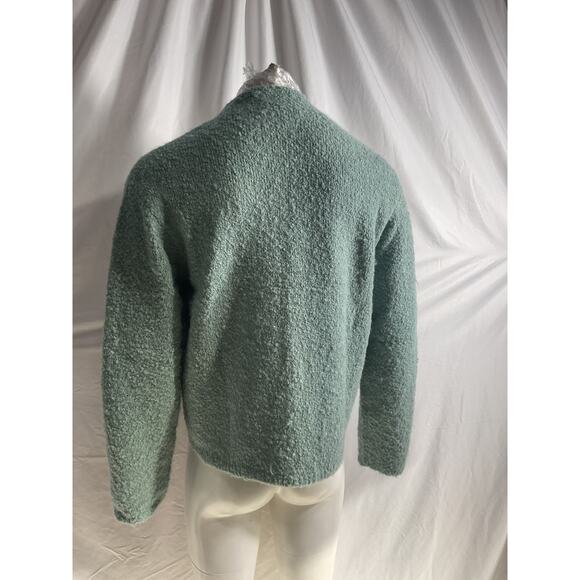 The Elder Statesman 'Oversized' Green Cashmere, Alpaca And Silk-Blend Boucl� - Picture 3 of 5